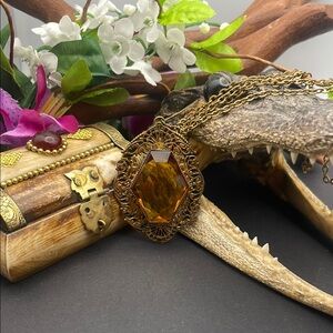 Czech glass filigree necklace vintage A21🔥